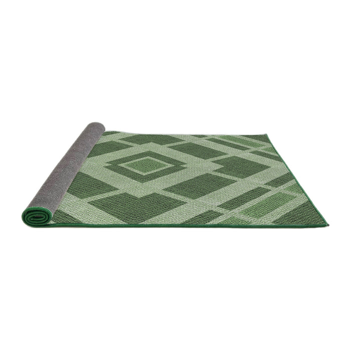 Thickness of Patterned Forest Green Novelty Rug, pat1173