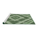 Serging Thickness of Machine Washable Transitional Medium Forest Green Rug, wshpat1173