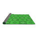 Thickness of Patterned Neon Green Novelty Rug, pat1174