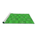 Serging Thickness of Machine Washable Transitional Neon Green Rug, wshpat1174