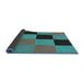 Thickness of Patterned Turquoise Green Novelty Rug, pat1177