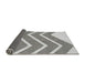 Thickness of Patterned Platinum Gray Novelty Rug, pat1178