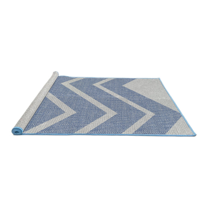 Serging Thickness of Machine Washable Transitional Lavender Blue Rug, wshpat1179
