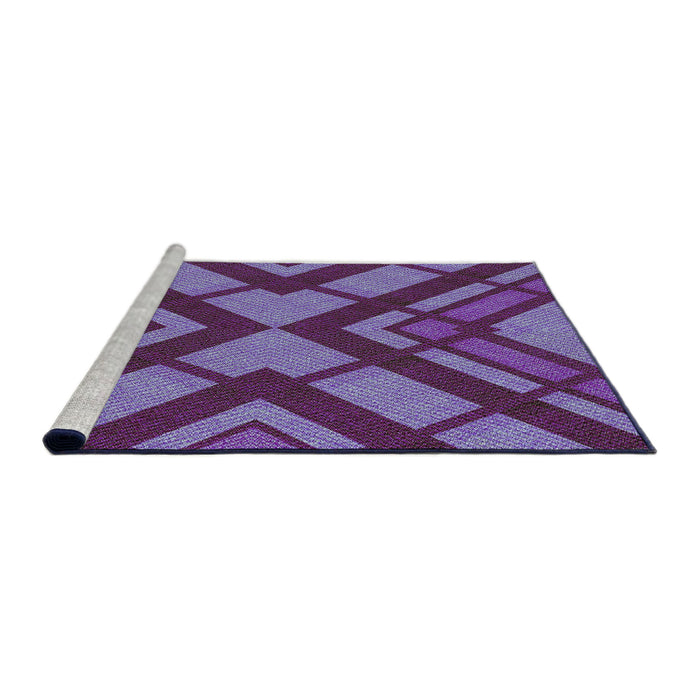 Serging Thickness of Machine Washable Transitional Medium Purple Rug, wshpat1181