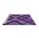 Serging Thickness of Machine Washable Transitional Medium Purple Rug, wshpat1181