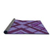 Thickness of Patterned Purple Novelty Rug, pat1181