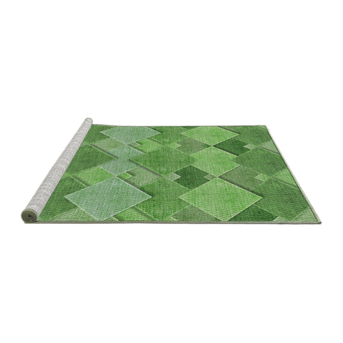 Serging Thickness of Machine Washable Transitional Shamrock Green Rug, wshpat1182