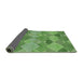 Thickness of Patterned Shamrock Green Novelty Rug, pat1182