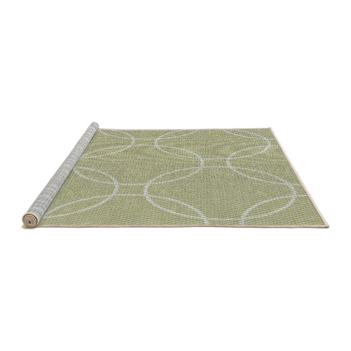 Serging Thickness of Machine Washable Transitional Khaki Gold Rug, wshpat1185