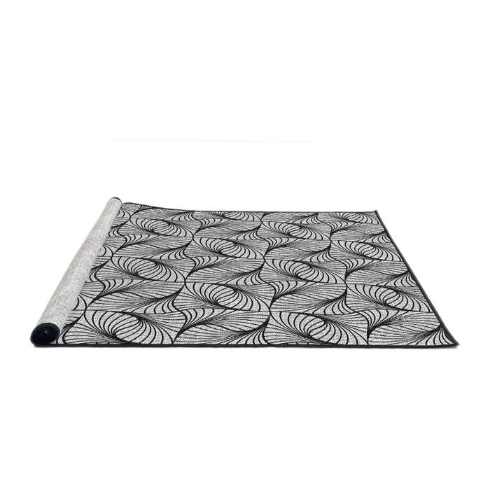 Serging Thickness of Machine Washable Transitional Light Black Rug, wshpat119