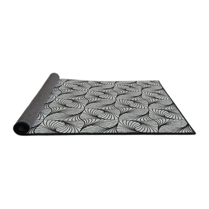 Thickness of Patterned Light Black Novelty Rug, pat119