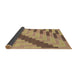 Thickness of Patterned Saddle Brown Novelty Rug, pat1195