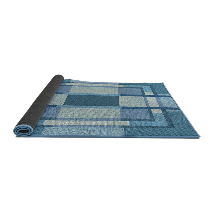 Thickness of Patterned Light Sky Blue Novelty Rug, pat1199