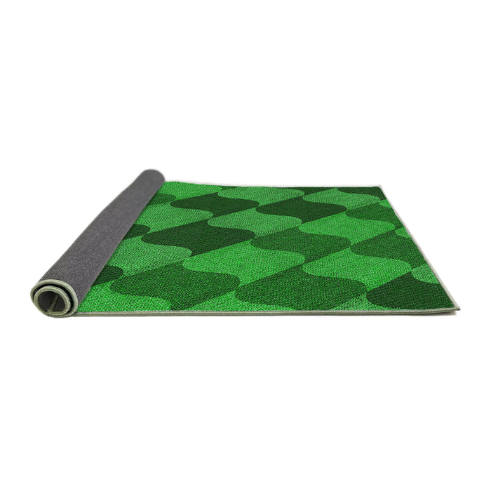 Thickness of Patterned Neon Green Novelty Rug, pat1202