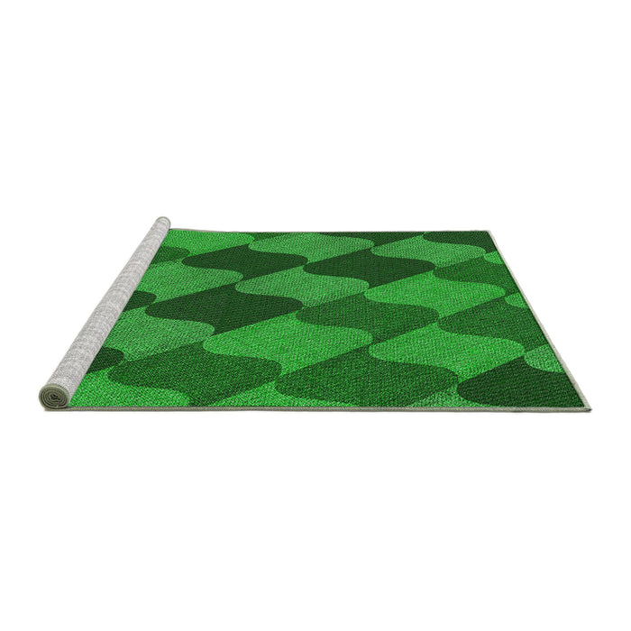 Serging Thickness of Machine Washable Transitional Neon Green Rug, wshpat1202