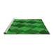 Serging Thickness of Machine Washable Transitional Neon Green Rug, wshpat1202