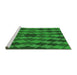 Serging Thickness of Machine Washable Transitional Neon Green Rug, wshpat1207