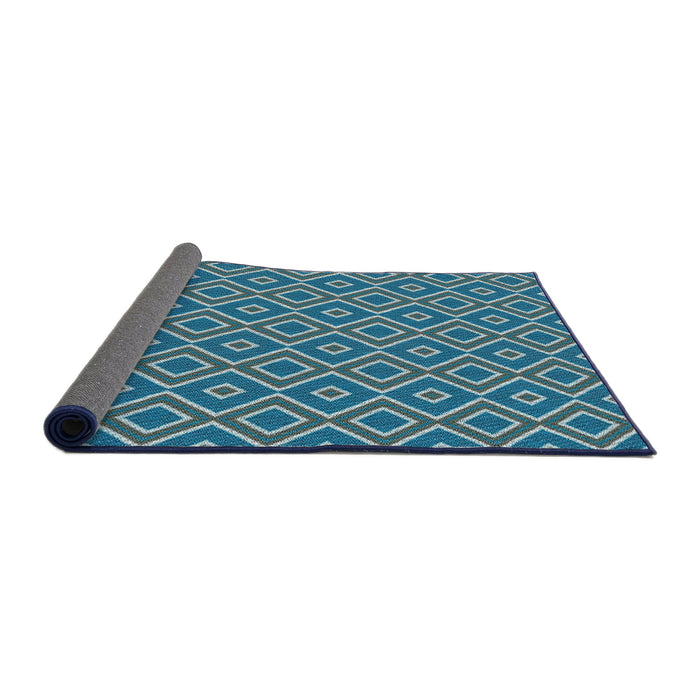 Thickness of Patterned Blue Novelty Rug, pat1208
