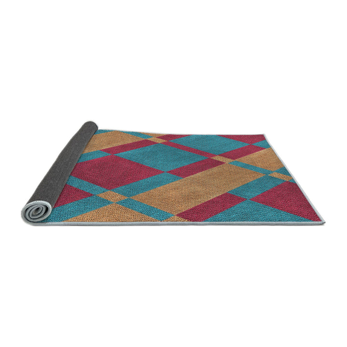 Thickness of Patterned Bright Maroon Red Novelty Rug, pat1211