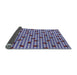 Thickness of Patterned Dark Slate Blue Purple Novelty Rug, pat1214