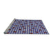 Serging Thickness of Machine Washable Transitional Dark Slate Blue Purple Rug, wshpat1214