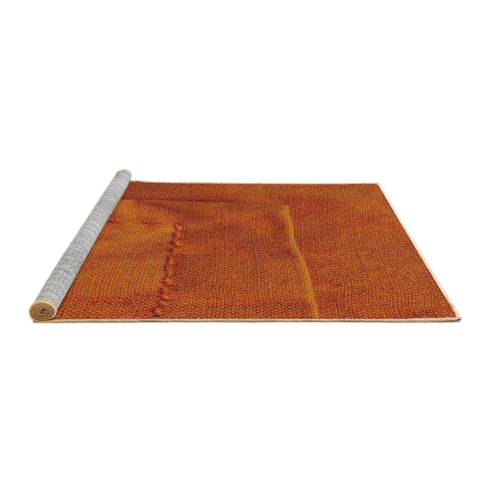 Serging Thickness of Machine Washable Transitional Neon Orange Rug, wshpat1216