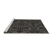 Serging Thickness of Machine Washable Transitional Black Rug, wshpat1218