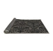 Thickness of Patterned Black Novelty Rug, pat1218