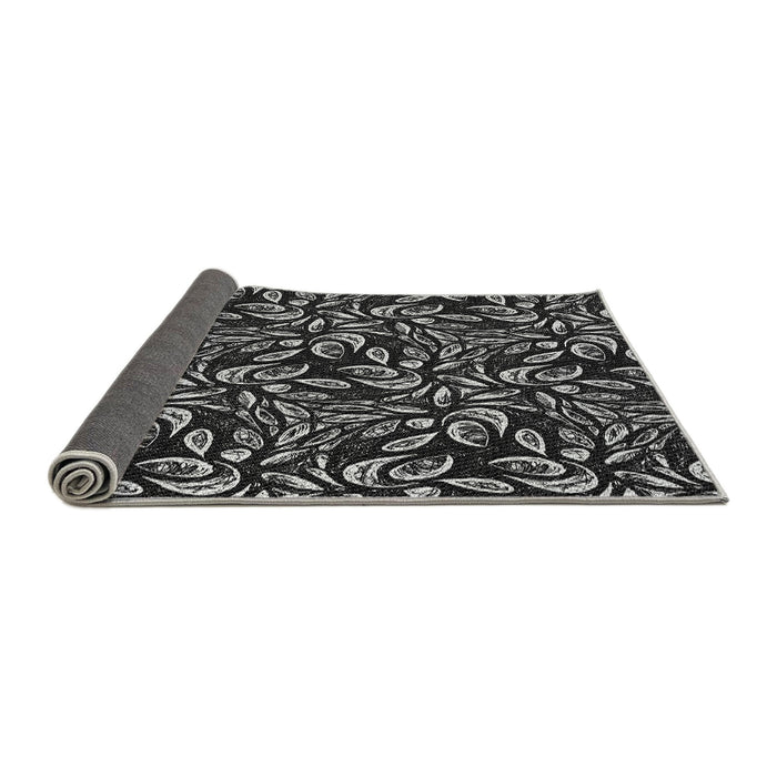 Thickness of Patterned Dark Gray Novelty Rug, pat1219