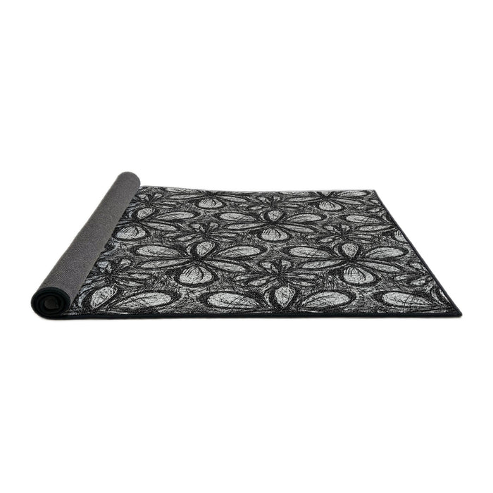 Thickness of Patterned Mid Gray Novelty Rug, pat1220
