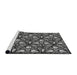 Serging Thickness of Machine Washable Transitional Midnight Gray Rug, wshpat1220