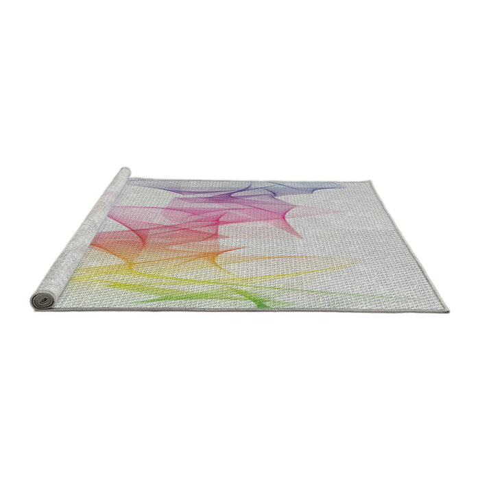 Serging Thickness of Machine Washable Transitional Off White Beige Rug, wshpat123