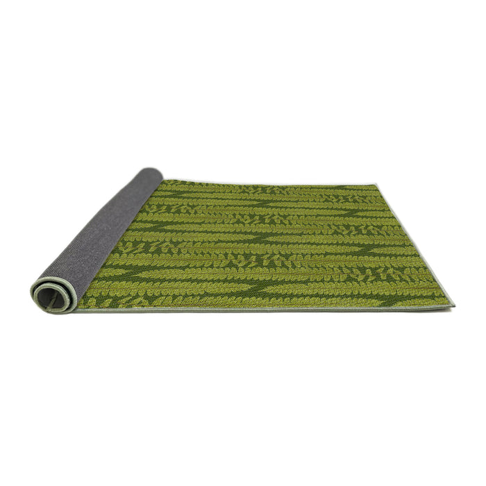 Thickness of Patterned Pistachio Green Novelty Rug, pat1235