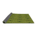 Thickness of Patterned Pistachio Green Novelty Rug, pat1235