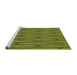 Serging Thickness of Machine Washable Transitional Pistachio Green Rug, wshpat1235