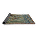 Thickness of Patterned Chocolate Brown Novelty Rug, pat1239