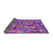 Thickness of Patterned Dark Violet Purple Modern Rug, pat1245