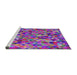 Serging Thickness of Machine Washable Transitional Dark Violet Purple Rug, wshpat1245