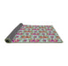 Thickness of Patterned Raspberry Purple Novelty Rug, pat1247