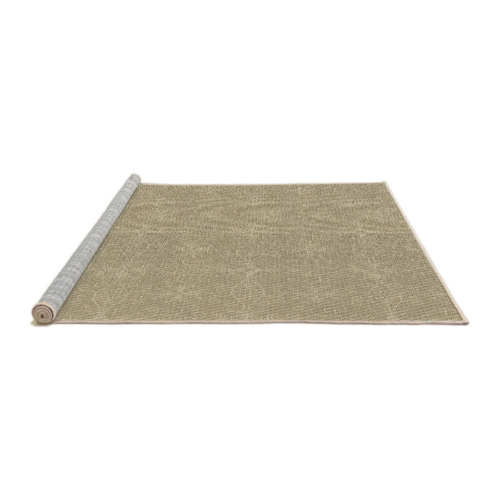 Serging Thickness of Machine Washable Transitional Brown Rug, wshpat1248