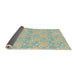 Thickness of Patterned Khaki Green Novelty Rug, pat1251