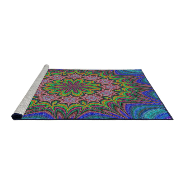 Sideview of Machine Washable Transitional Purple Rug, wshpat1257