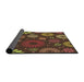 Thickness of Patterned Red Novelty Rug, pat1259