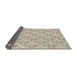 Thickness of Patterned Dark Almond Brown Novelty Rug, pat1265