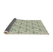 Thickness of Patterned Khaki Green Novelty Rug, pat1266