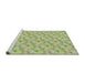 Serging Thickness of Machine Washable Transitional Tea Green Rug, wshpat1268