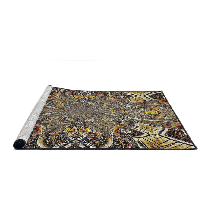 Serging Thickness of Machine Washable Transitional Light French Beige Brown Rug, wshpat127