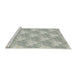 Serging Thickness of Machine Washable Transitional Sage Green Rug, wshpat1273