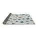 Thickness of Patterned Water Blue Novelty Rug, pat1275