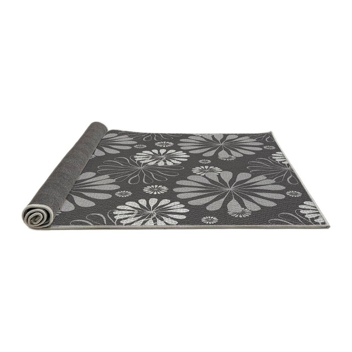 Thickness of Patterned Dark Gray Novelty Rug, pat1285